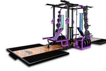 Wilder Fitness Free Weight Laser Double Rack Station w/ Benches